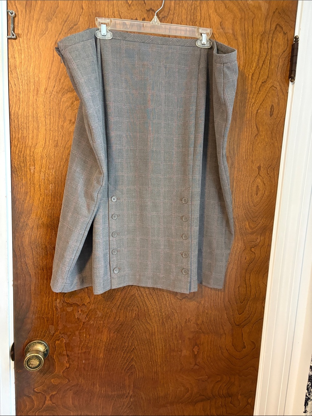 Lane Bryant brownWindowpane pencil skirt with Subtle Brown Overcheck